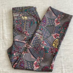 Noah NY Paisley Pleat front pants